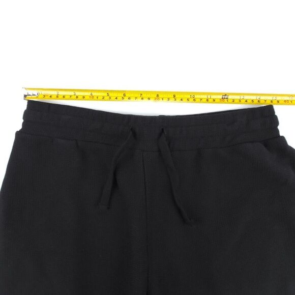 ZARA MAN Premium 90s Thick Woven Pull On Drawstring Knit Shorts Mens Large Black - Picture 3 of 8